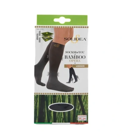Solidea bamboo opera sort unisex støttestrømper Str. XXL – 1 par