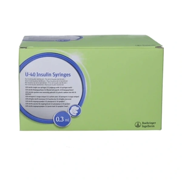 U-40 insulinsprøjte 0,3ml – 120 stk