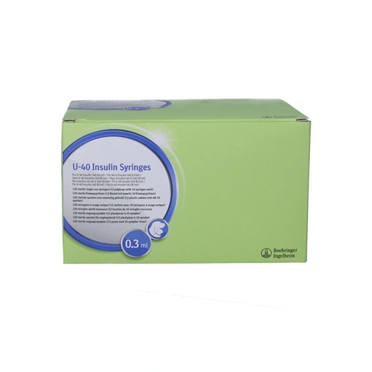 U-40 insulinsprøjte 0,3ml – 120 stk