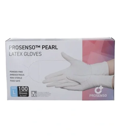 Prosenso Pearl Latex Undersøgelseshandsker Large – 100 stk
