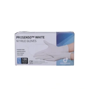 Prosenso White Nitrilhandske Large – 100 stk