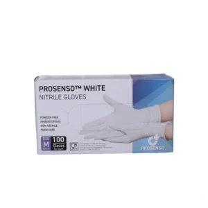 Prosenso White Nitrilhandske Medium – 100 stk