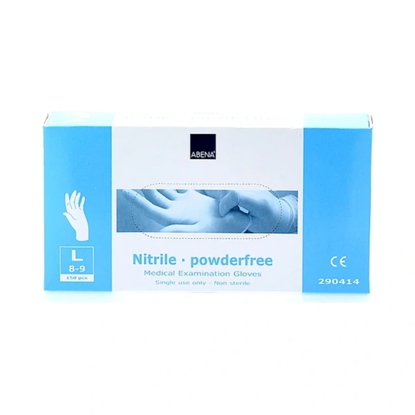 Abena Nitril Handsker L u. pudder – 150 stk