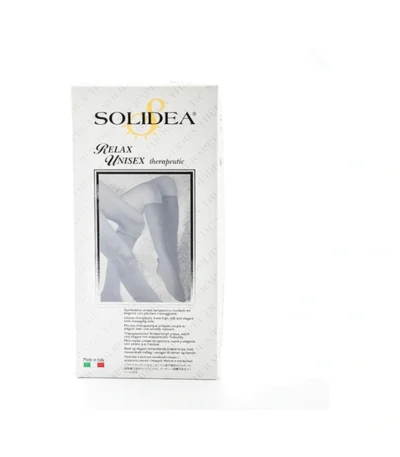 Solidea relax unisex therapeutic Natur støttestrømpe med åben tå Str. L – 1 par