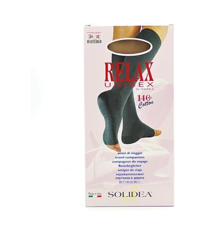 Solidea relax unisex 140d åben tå Natur støtte Str. L – 1 par