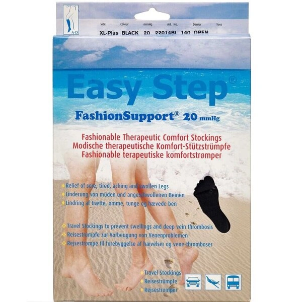 Easy Step Knæstrømpe Åben tå XL plus - 1 par