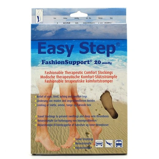 Easy Step Knæstrømpe Åben tå Nude Large - 1 par