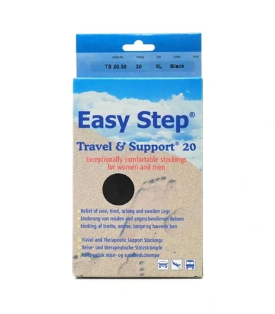Easy Step Travel Knæstrømpe Sort X-Large - 1 par