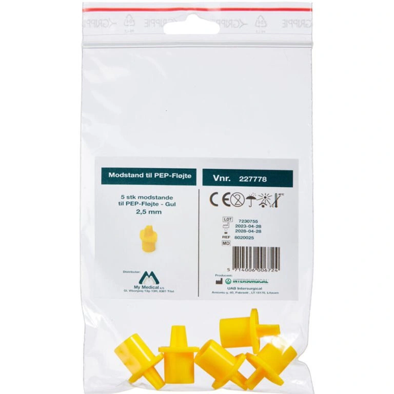 PEP Modstande 2,5 mm GUL - 5 stk