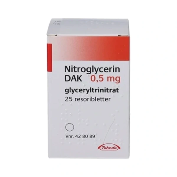 Nitroglycerin DAK Resoribletter 0,5 mg - 25 stk
