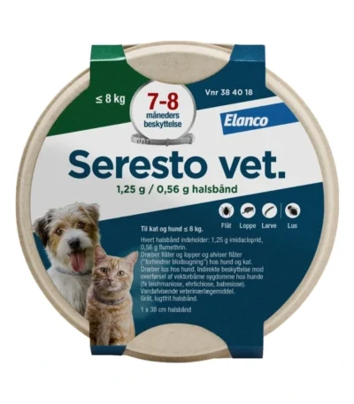 Seresto Vet flåthalsbånd til kat/hund 0-8 kg - 1 stk