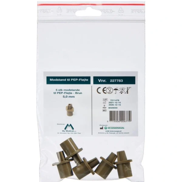 PEP Modstande 5,0 mm BRUN - 5 stk