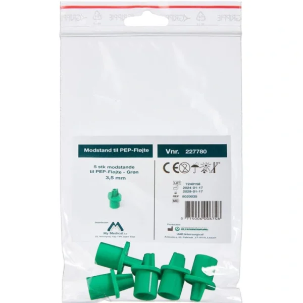 PEP Modstande 3,5 mm GRØN - 5 stk
