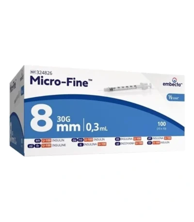 Embecta Micro-Fine 0,3 ml 0,3 x 8 mm - 100 stk