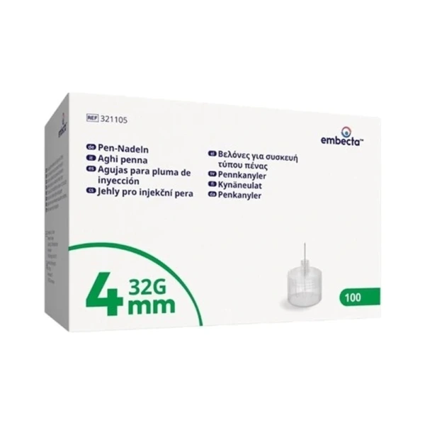 Embecta Penkanyler (32G) 0,23 x 4 mm - 100 stk