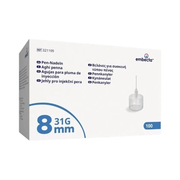 Embecta Penkanyler (31G) 0,25 x 8 mm - 100 stk