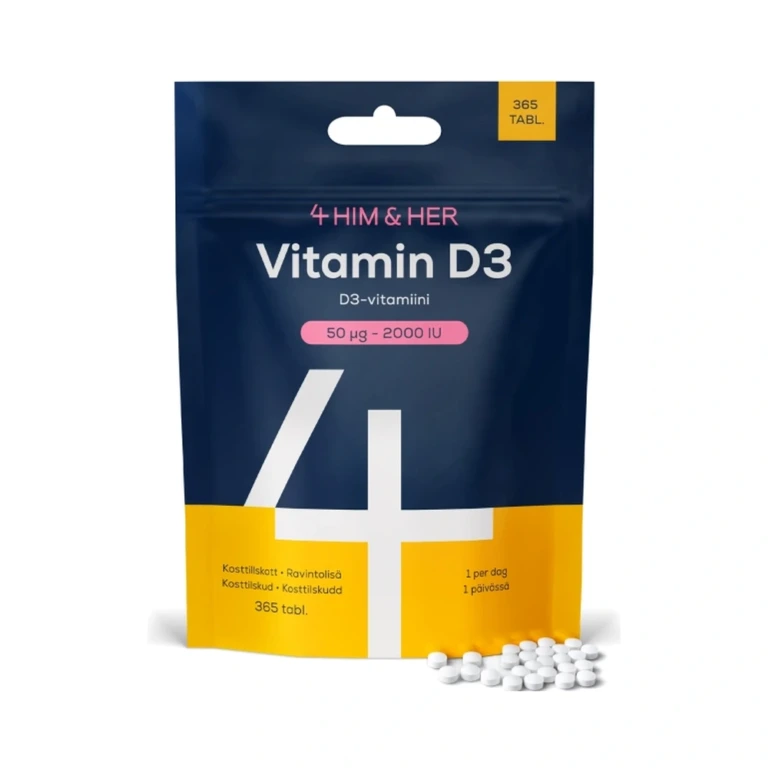 4 HIM & HER Vitamin D3 50 µg – 365 stk 4 HIM & HER Vitamin D3 50 µg - 365 stk