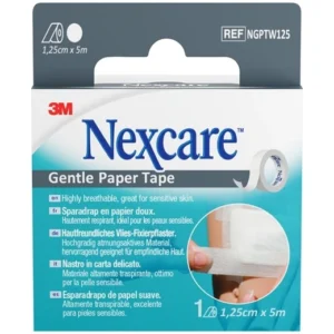 3M Nexcare Gentle Paper Tape hvid 1,25 cm x 5 m - 1 stk