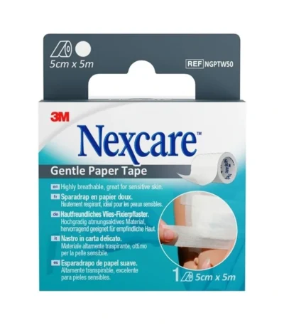 3M Nexcare Gentle Paper Tape hvid 5 cm x 5 m - 1 stk