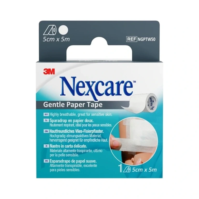 3M Nexcare Gentle Paper Tape hvid 5 cm x 5 m – 1 stk 3M Nexcare Gentle Paper Tape hvid 5 cm x 5 m - 1 stk