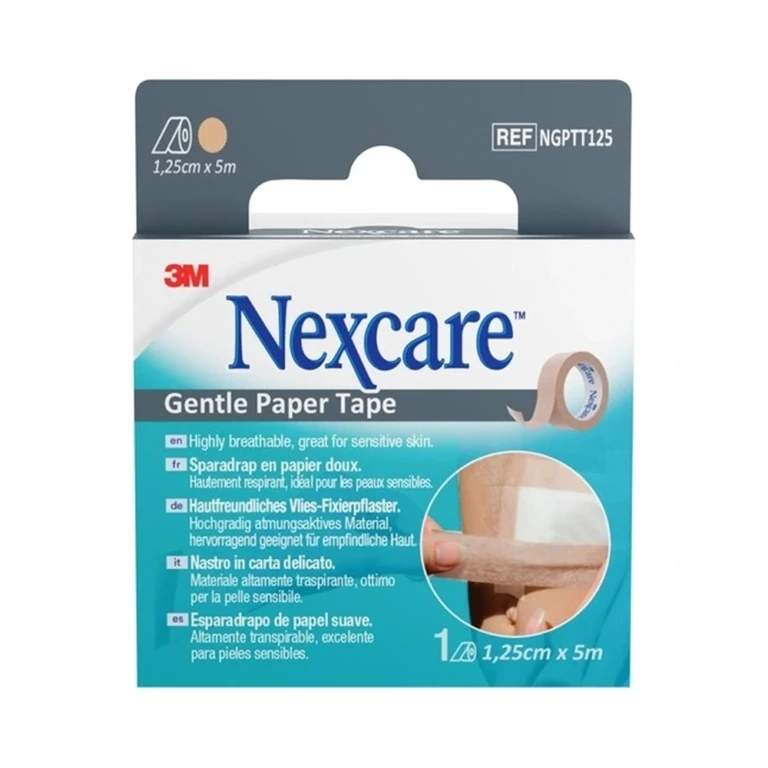 3M Nexcare Gentle Paper Tape 1,25 cm x 5 m – 1 stk 3M Nexcare Gentle Paper Tape 1,25 cm x 5 m - 1 stk