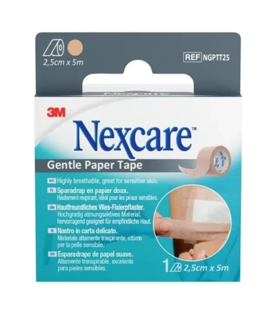 3M Nexcare Gentle Paper Tape 2,5 cm x 5 m - 1 stk