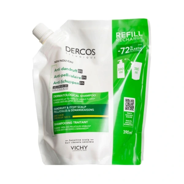Vichy Dercos Anti-Dandruff Shampoo Dry Hair Refill - 390 ml