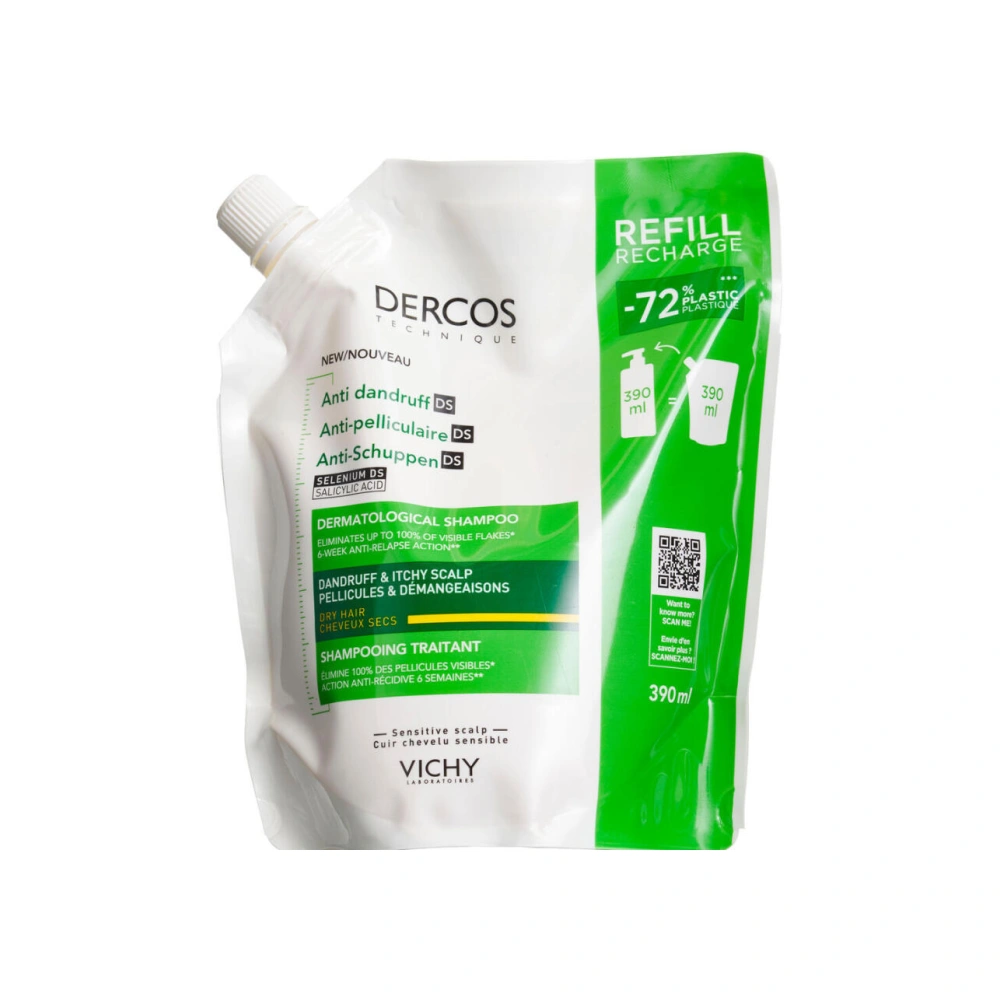 Vichy Dercos Anti-Dandruff Shampoo Dry Hair Refill - 390 ml