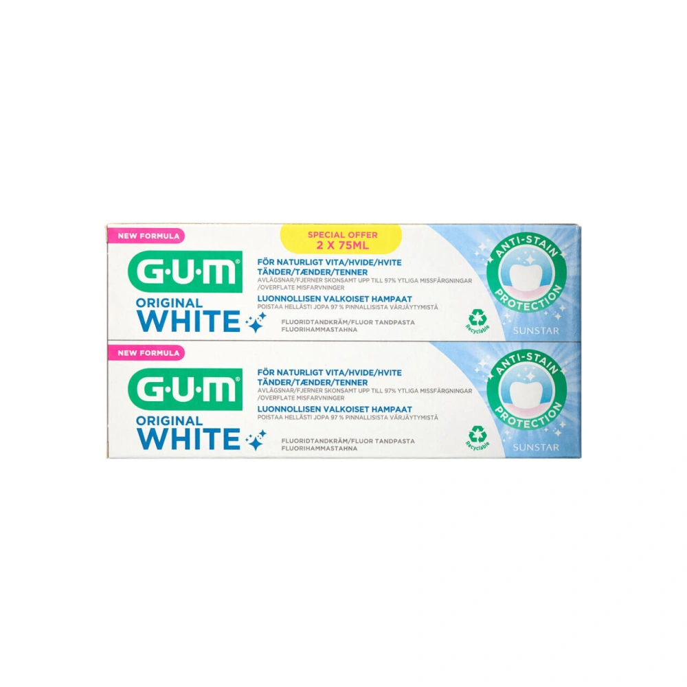 Gum Original White Tandpasta - 2 x 75 ml