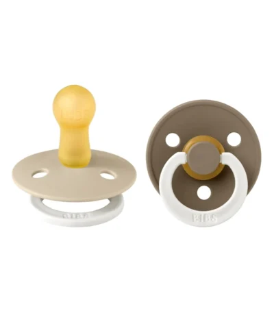 BIBS Pacifier Colour Latex Vanilla/Dark Oak Size 2 - 2 stk