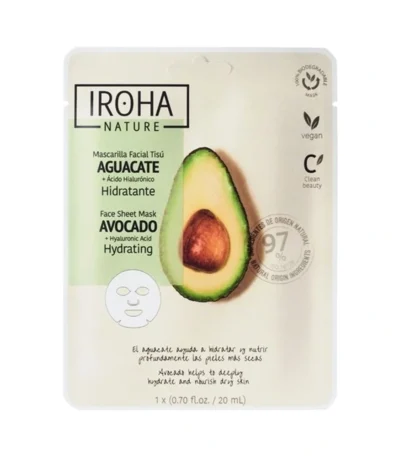 IROHA Hydrating Face Sheet Mask Avocado 20 ml - 1 stk