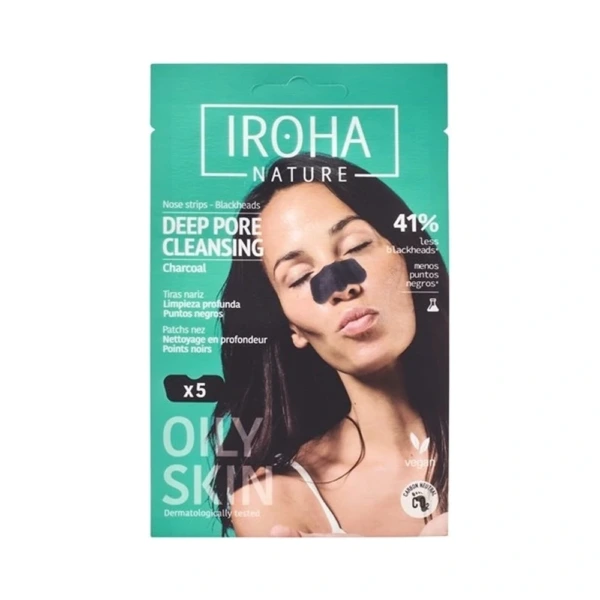 IROHA Deep Pore Cleansing Charcoal Nose Strips - 5 stk