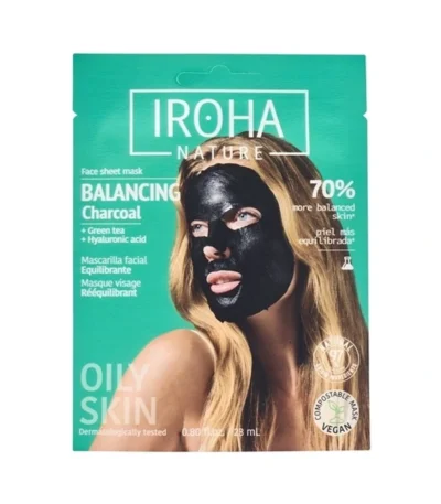 IROHA Balancing Charcoal Face Sheet Mask - 1 stk