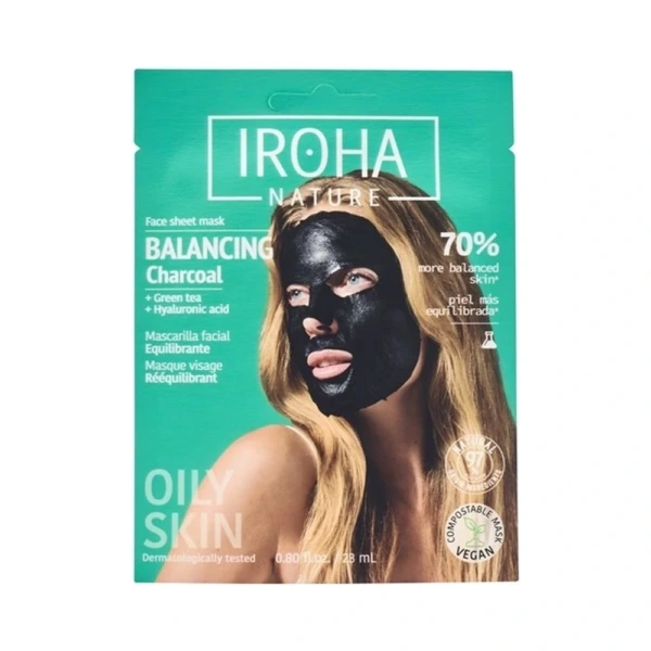 IROHA Balancing Charcoal Face Sheet Mask - 1 stk