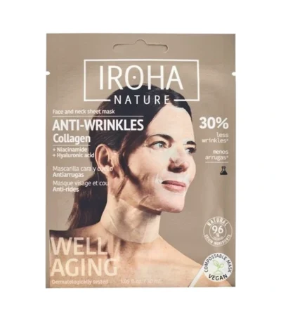 IROHA Collagen Face and Neck Sheet Mask - 1 stk