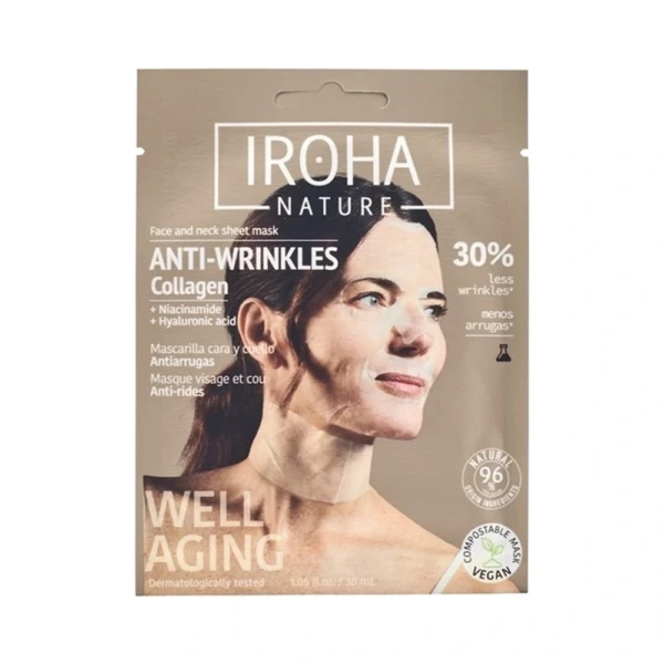 IROHA Collagen Face and Neck Sheet Mask - 1 stk
