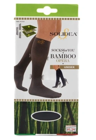 Solidea bamboo opera sort unisex støttestrømper Str. S – 1 par