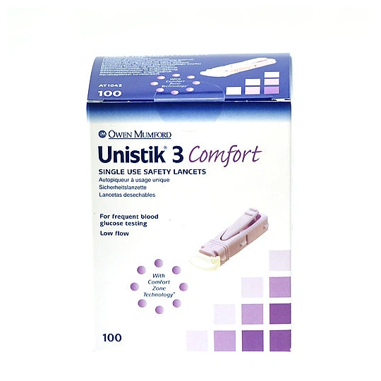 Unistik 3 Comfort Lancetter Lilla – 100 stk