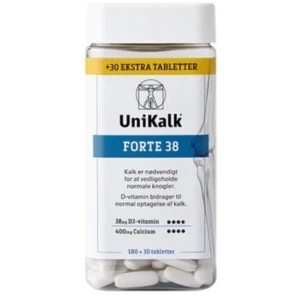 UniKalk Forte 38 µg D-vitamin - 210 stk