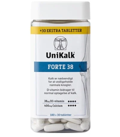 UniKalk Forte 38 µg D-vitamin - 210 stk