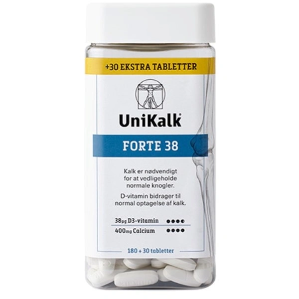 UniKalk Forte 38 µg D-vitamin - 210 stk